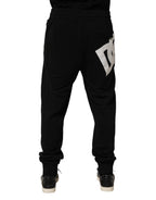 Black DG Logo Cotton Jogger Sweatpants Pants