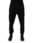 Black DG Logo Cotton Jogger Sweatpants Pants
