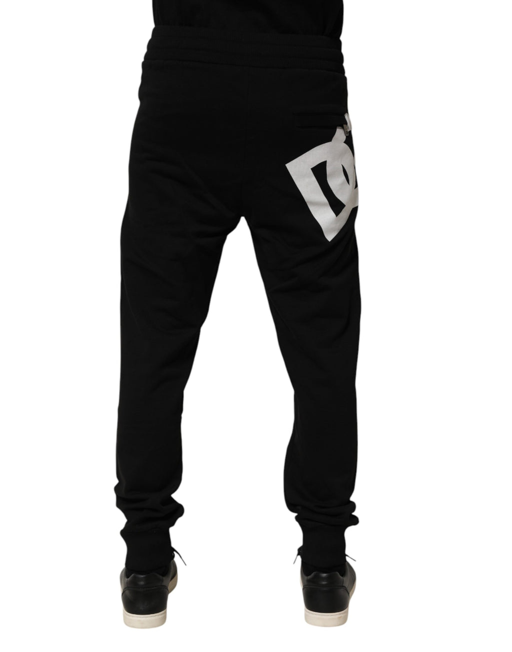 Black DG Logo Cotton Jogger Sweatpants Pants
