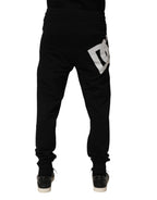 Black DG Logo Cotton Jogger Sweatpants Pants