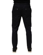 Black Mid Waist Drawstring Men Jogger Pants