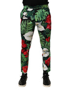 Multicolor Floral Print Cotton Tapered Pants
