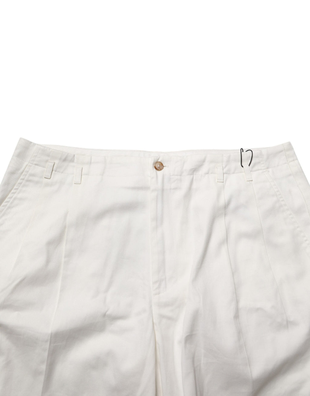 White Cotton Mid Waist Men Bermuda Shorts