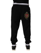 Black Cotton Sacred-Heart Men Jogger Pants