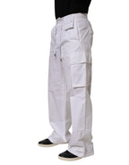 White Linen Straight Cargo Men Trouser Pants