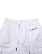 White Linen Straight Cargo Men Trouser Pants