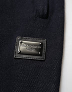 Black Cotton Blend Drawstring Jogger Jogger Pants