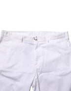 White Cotton Stretch Men Bermuda Pants
