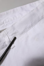 White Cotton Stretch Men Bermuda Pants