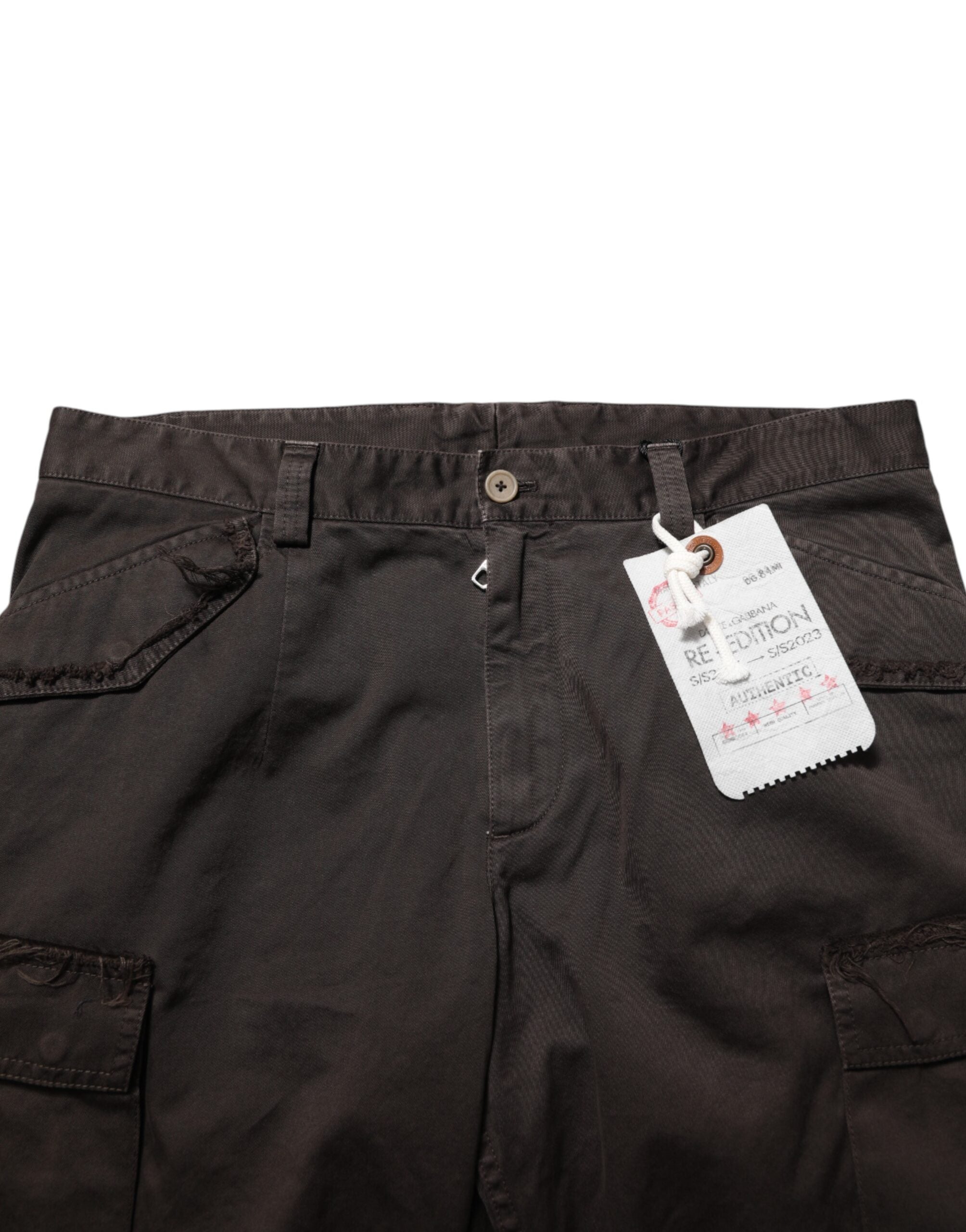 Brown Re- Edition Cotton Men Cargo Pants