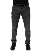 Dark Gray Cotton Skinny Men Denim Jeans
