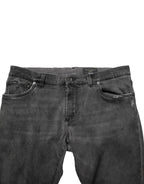 Dark Gray Cotton Skinny Men Denim Jeans
