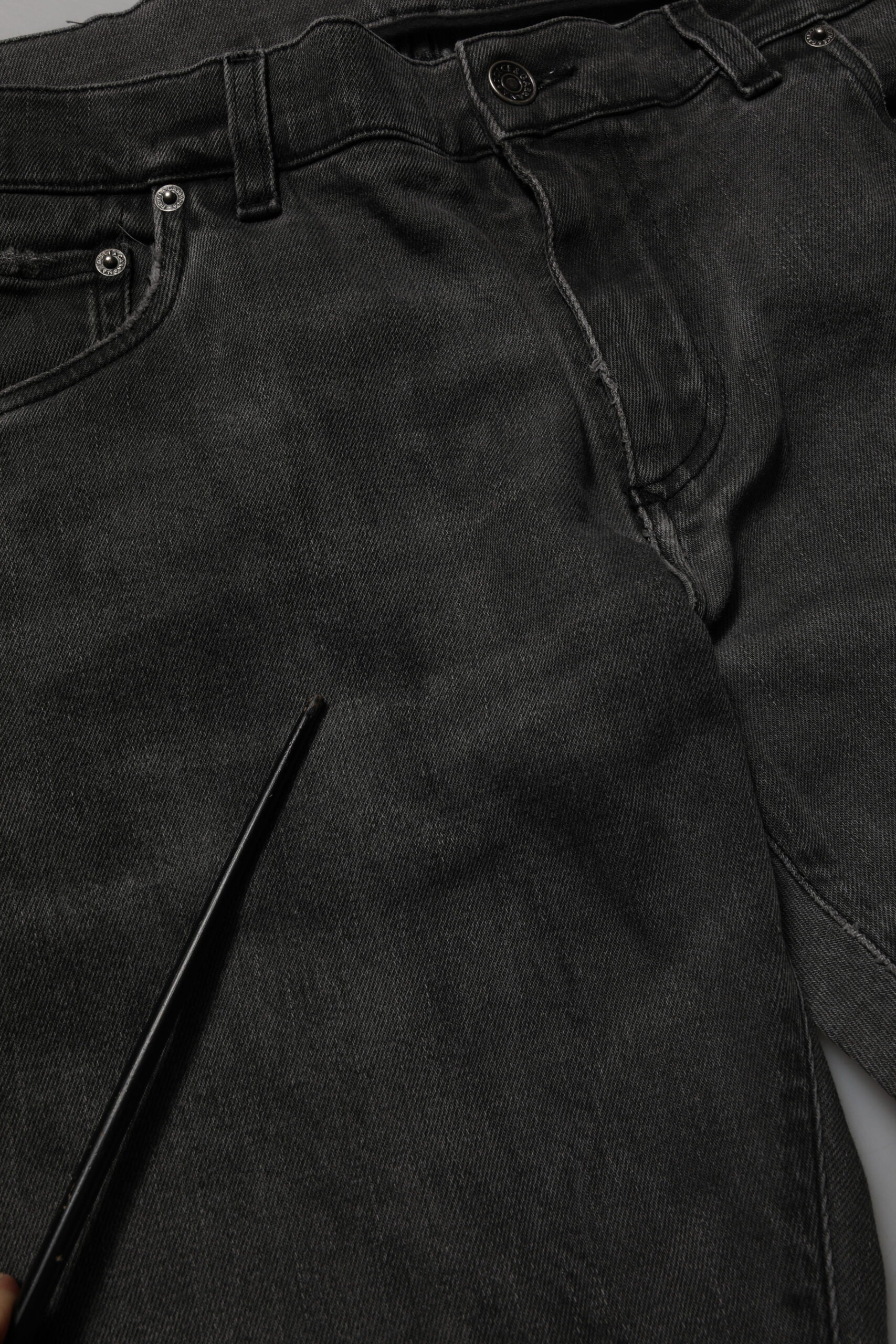 Dark Gray Cotton Skinny Men Denim Jeans