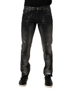 Black Washed Slim Fit Men Denim Trouser Jeans