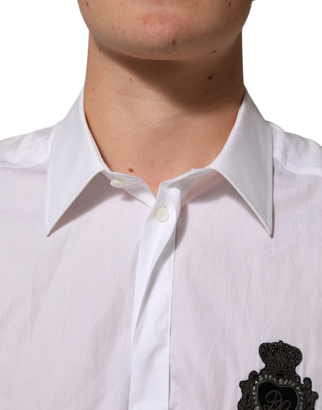 White Cotton MARTINI DG Patch Dress Shirt