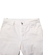 White Mid Waist Skinny Fit Denim Casual Trouser Jeans