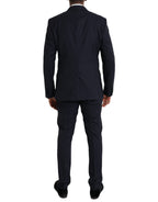 Blue Wool MARTINI 1 Button Men 3 Piece Suit