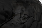 Black Silk Tulle Long Sleeve V-neck Dress