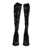 Black Pumps Taormina Lace Socks Boots Shoes