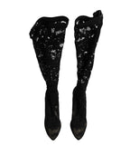 Black Pumps Taormina Lace Socks Boots Shoes