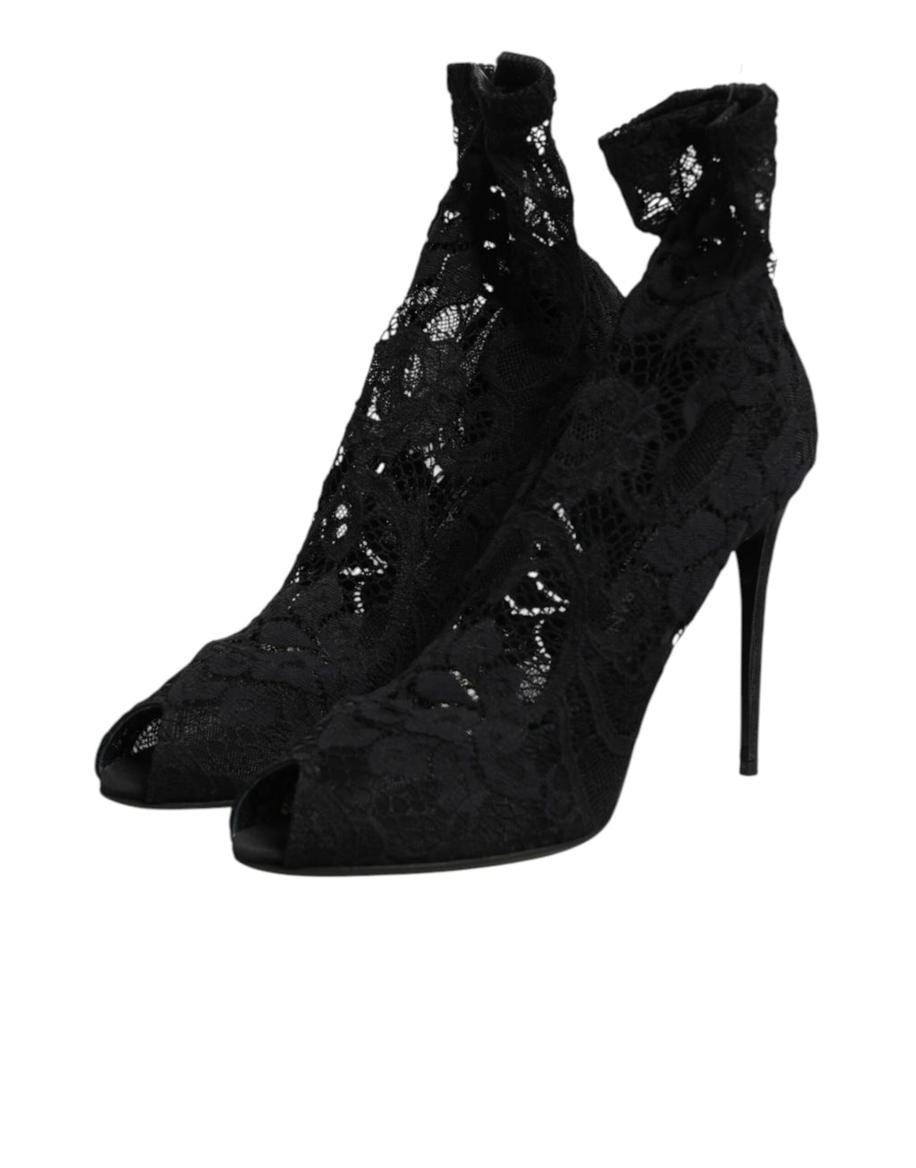 Black Stretch Taormina Lace Boots Shoes