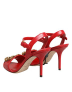 Red Leather DG AMORE Heels Sandals Shoes
