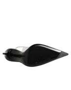 Black Leather Clear PVC Slingback Pumps Shoes