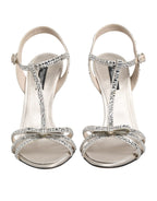 Silver Strass Ankle Strap Heels Sandals Shoes