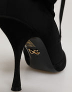 Black Stiletto Heels Lace Up Boots Shoes