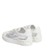 White Mesh Inserts Low Top Sneakers Shoes