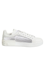 White Mesh Inserts Low Top Sneakers Shoes