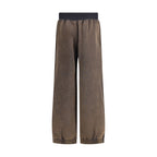 Brown Cotton Casual Pants