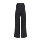 Black Fleece Wool Casual Pants
