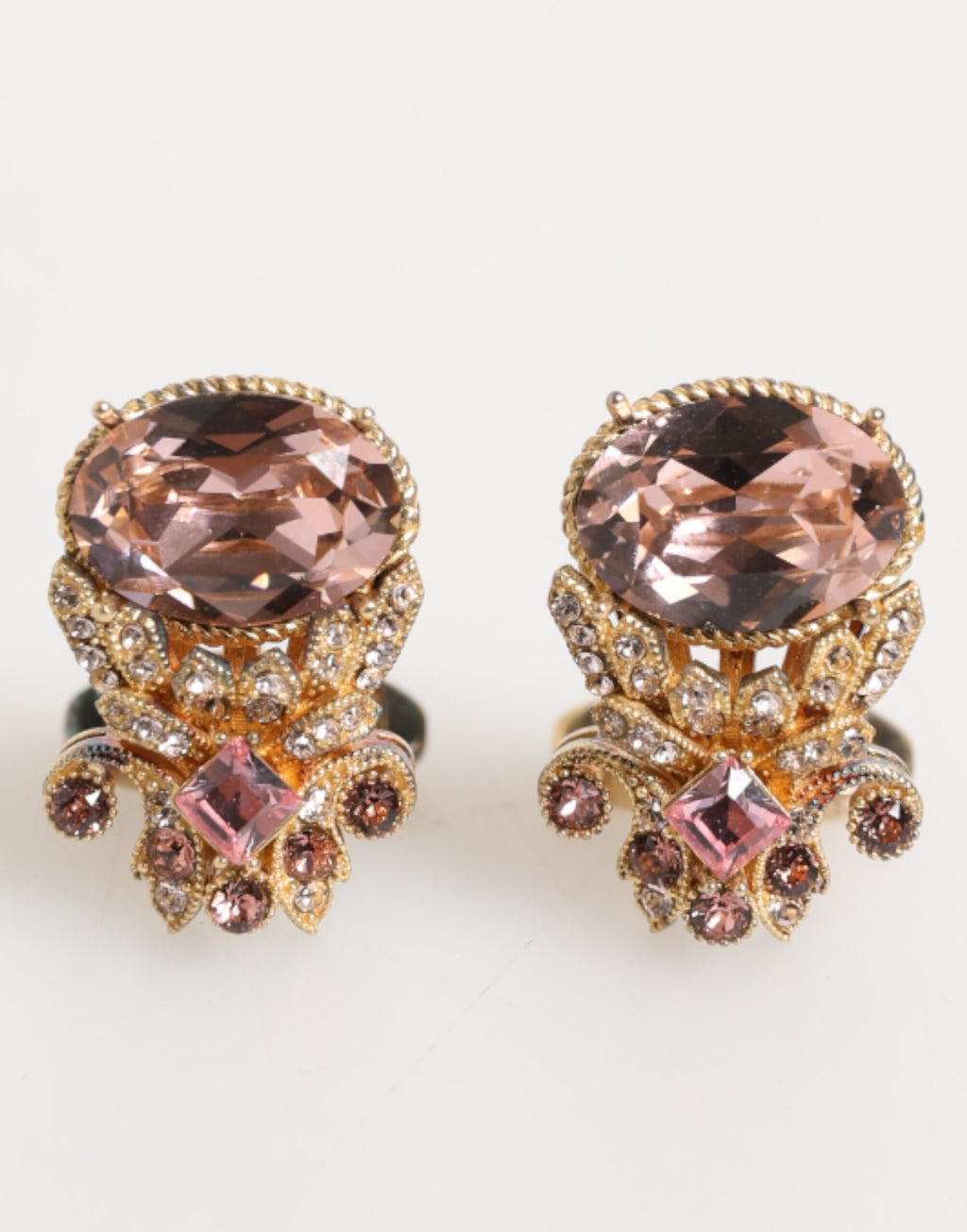 Gold Tone 925 Sterling Silver Crystal Accessory Cufflinks