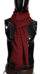 Red DG Crown Cashmere Silk Shawl Fringe Wrap Scarf