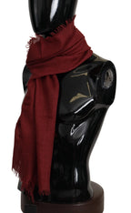 Red DG Crown Cashmere Silk Shawl Fringe Wrap Scarf