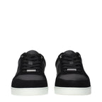Black Leather Low Top Sneakers