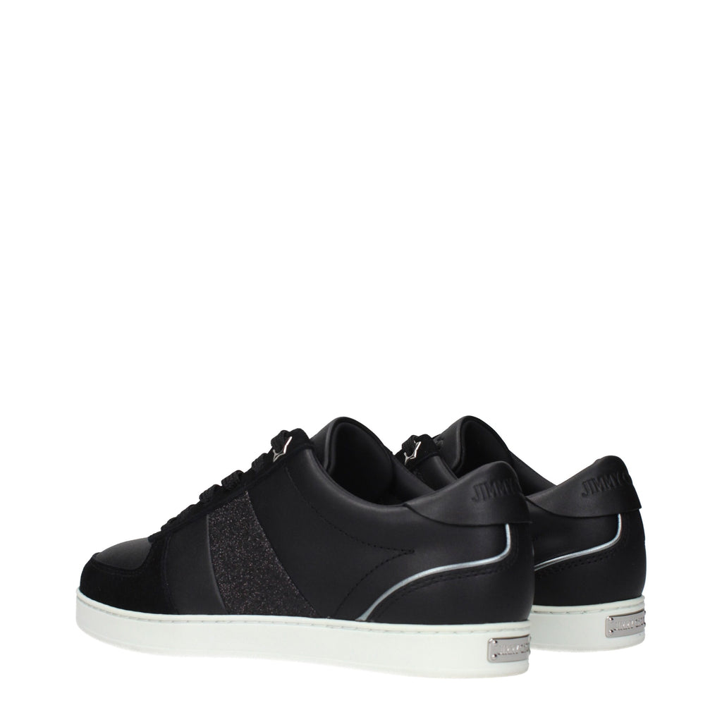 Black Leather Low Top Sneakers