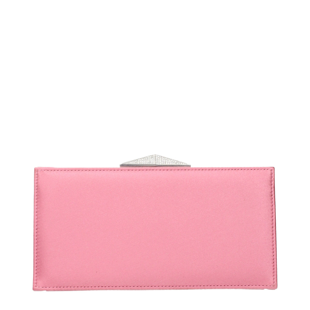 Pink Satin Clutch Bag