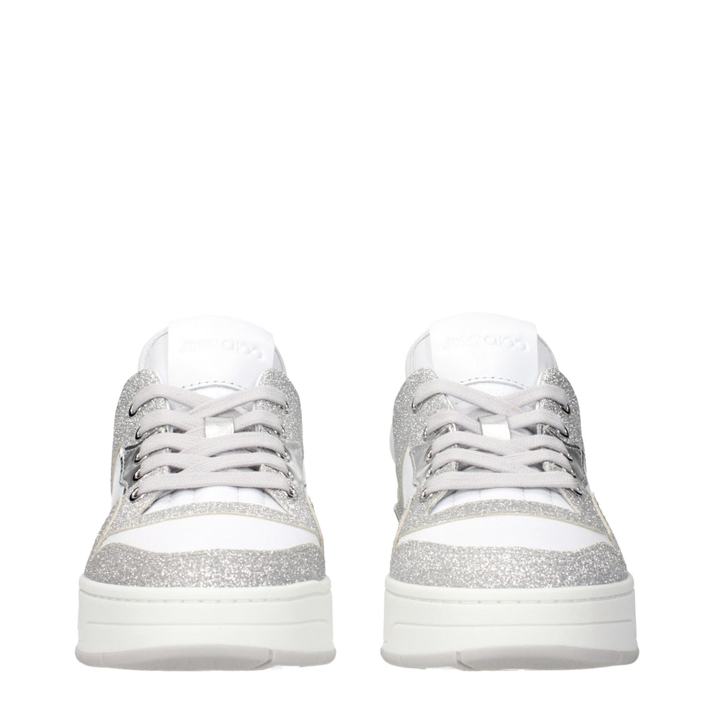 White Leather Low Top Sneakers