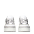 White Leather Low Top Sneakers