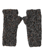 Gray Virgin Wool Knitted Fingerless Men Gloves