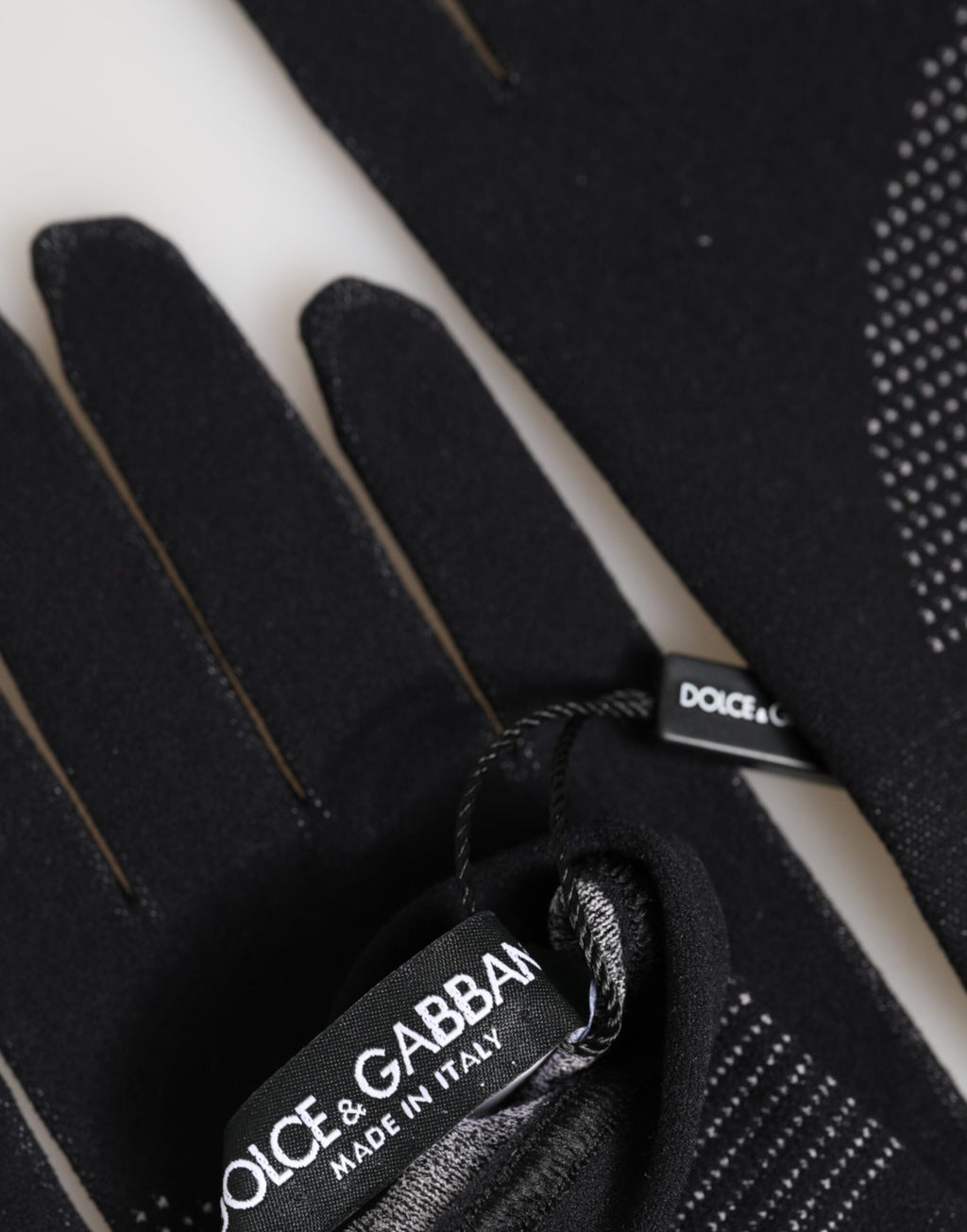 Black DG Logo Cotton Hands Mitten Men Gloves