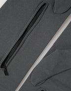 Dark Gray Viscose Elbow Length Mitten Men Gloves