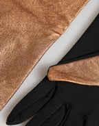 Brown Black Wool Elbow Length Mitten Men Gloves