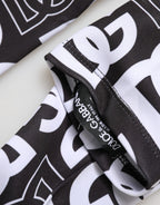 Black White DG Logo Elbow Length Mitten Gloves