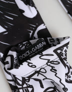 Gloves Black White DG Logo Elbow Length Mitten