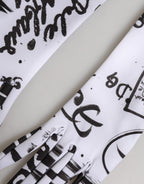 Black White DG Logo Elbow Length Mitten Gloves