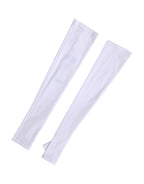 White Nylon Fingerless Elbow Length Women Gloves
