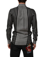 Black White Stripes Men MARTINI Dress Shirt
